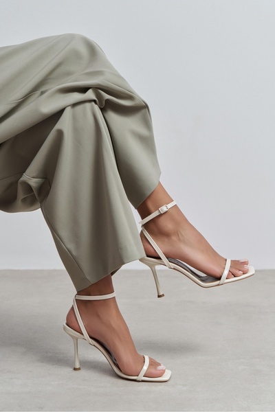 NİŞANTAŞI SHOES Taki Sedef Patent Leather Women's Thin Heeled Shoes with Ankl...