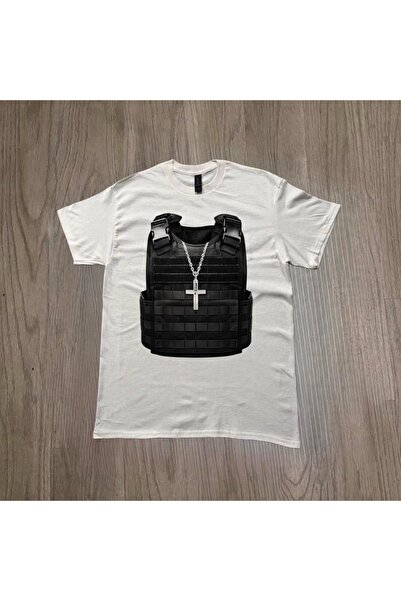Grafftee Clothing Тактическа жилетка с кръстосан принт, унисекс овърсайз тениска