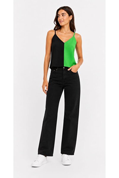 onno style women Γυναικεία πλεκτή μπλούζα με λαιμόκοψη V και τιράντες χωρίς μ...