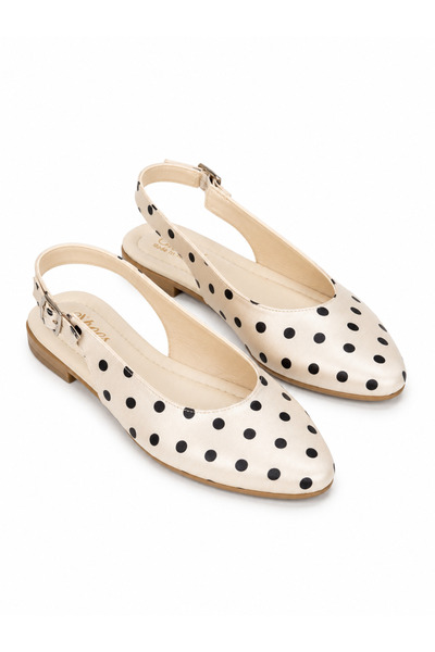 modastilin Jue Polka Dot Pointed Toe Slingback Ballerinas Stylish and Comfort...