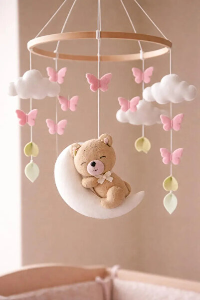 EFSBABY (müzikli)Kız Bebek Beşik Dönencesi Eğitici oyuncak Ayıcıklı