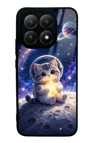 Spoyi حافظة هاتف Xiaomi Mi 15T بتصميم Starlight Space Kitty اللامعة