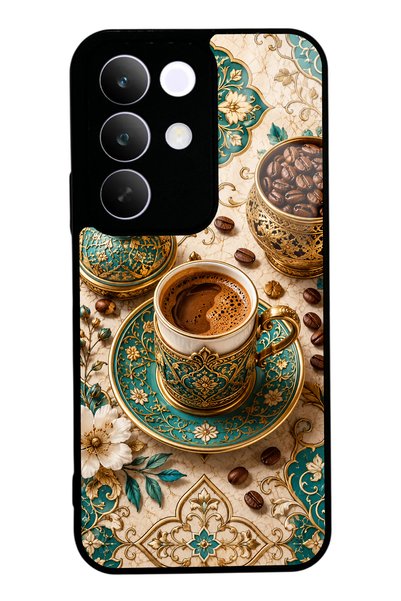Spoyi Realme C85 Glossy Phone Case with Turquoise Ottoman Coffee Design