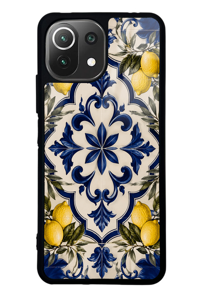 Spoyi حافظة هاتف Xiaomi Mi 11 Lite ذات تصميم فسيفسائي لامع باللون الليموني ال...
