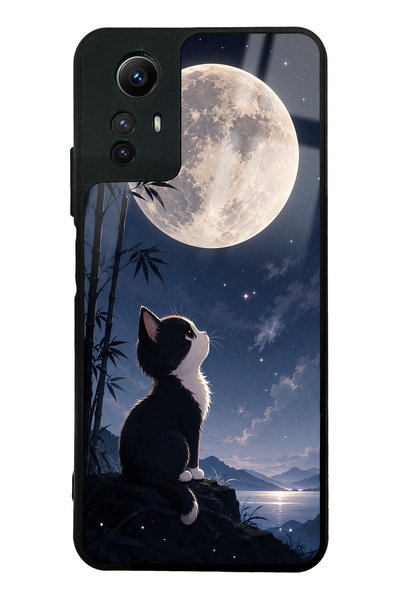 Spoyi حافظة هاتف لامعة بتصميم Xiaomi Redmi Note 12S Moon Guardian Kitty
