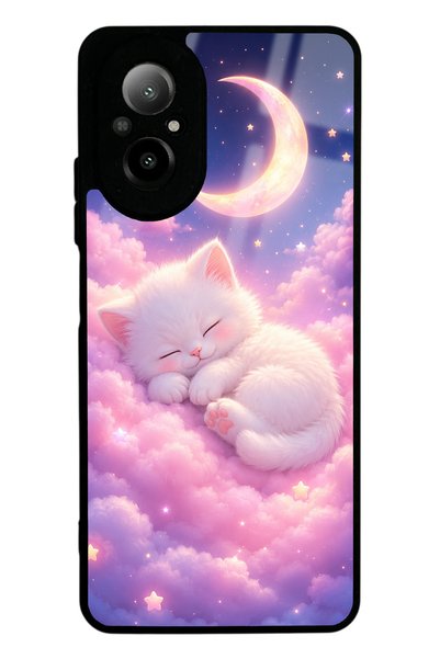 Spoyi حافظة هاتف لامعة بتصميم Realme 12 Lite Moonlit Dream Kitten