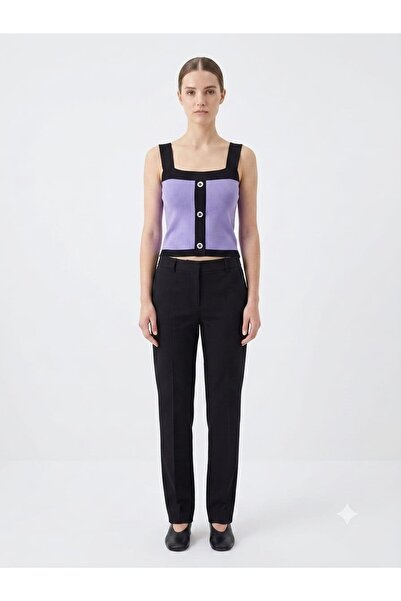 onno style women Sleeveless Strappy Women's Knitted Blouse with Button Detail