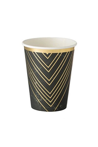 Baloane Vesele Set 6 Pahare Negru Gold Marble Elegante PHR39