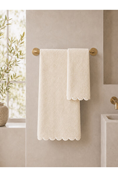 Ellia Soft Lavinya set peškira od 100% pamuka sa valovitim vezom - 50x90 i 70...