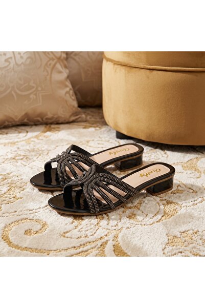 Fuzhoulanyang Women’s Fashion Flat Slide Sandals, Pearl Rhinestone Open Toe S...
