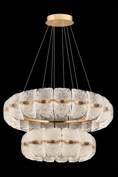 Avonni AV-7015-8004-80+50 Gold Kaplama Klasik Avize LED Metal Kristal H: 100 ...
