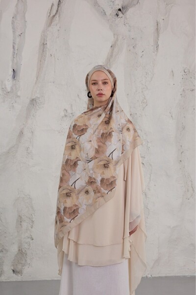 Mira İpek Summer Garden Series Patterned Cotton Soft Shawl Women's Colorful S...