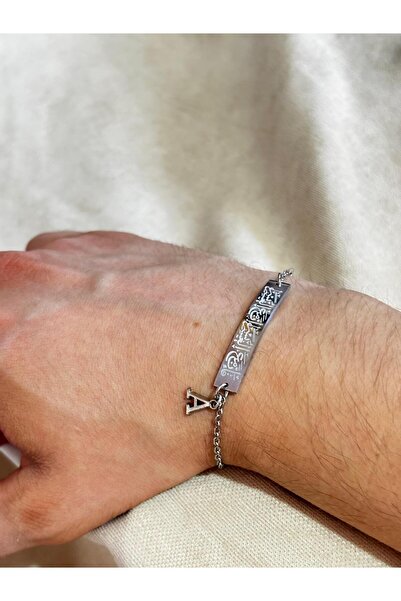 bijoux uniques Ayet-El Kürsi a Letter 316L Steel Tarnish Resistant Bracelet