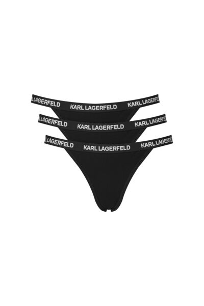 Karl Lagerfeld Set de chiloți brazilieni pentru femei B1W47032 Negru