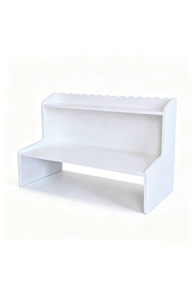 genric FFD 2-Tier White Wooden Desk Organizer - Compact Bookshelf & Storage R...