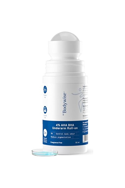 Be Bodywise رول أون للإبطين بـ 4% AHA BHA، يحتوي على 2% حمض اللاكتيك، 1% حمض ...