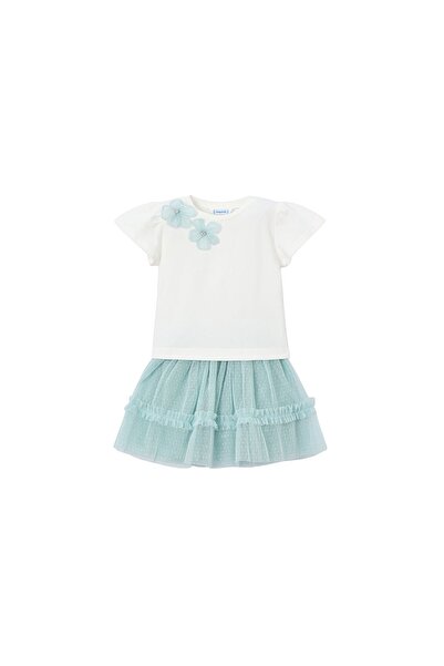 MAYORAL Set Tricou și Fustă Fete 3946 Alb