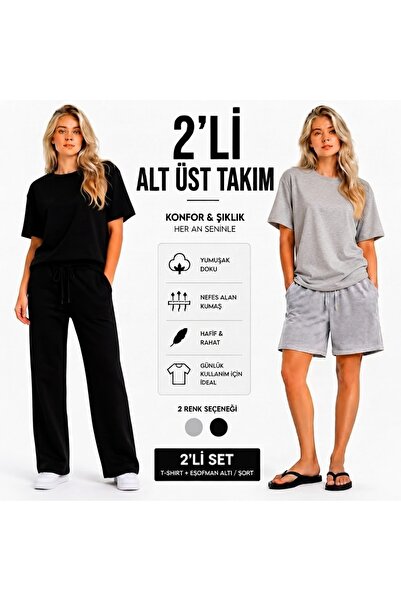 Generic Brand 2-Piece Women's Shorts-Sweatpants Set (Bottom-Top) Set Summer B...