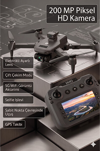 HMO Store 200 MP 4K Profesyonel GPS Drone | 1+ KM Menzil | 25 DK Uçuş Süresi ...