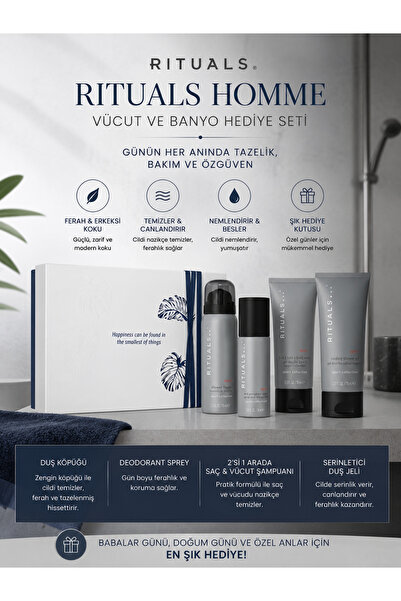 Rituals Homme S Erkek Bakım Seti - Duş Köpüğü, Deodorant, Şampuan ve Duş Jeli...