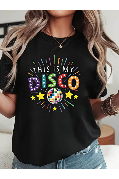 12 HERTZ تي شيرت THIS IS MY DISCO بطباعة جرافيكية، قميص كاجوال بأكمام قصيرة و...