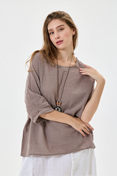 della moor Mink Italian Collared Oversize Blouse Size 40 - 44