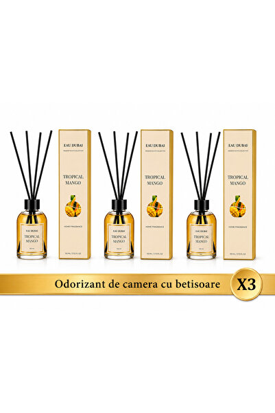 Eau Dubai Set 3x Difuzoare cu Parfum Aromatic pentru Camera, EAU DUBAI, Tropi...