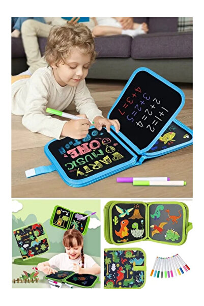 mucit home Çocuklar İçin Silinebilir Çizim Defteri 6 Adet Kalem Hediyeli Bebe...