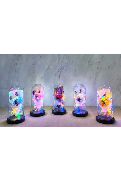 Epilons Illuminated musical snow globe with rose bouquet alk5003