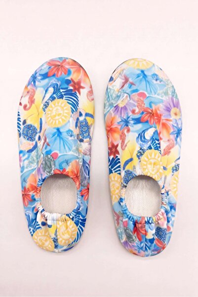 OBJE Women's Floral and Marine Themed Pool Slippers