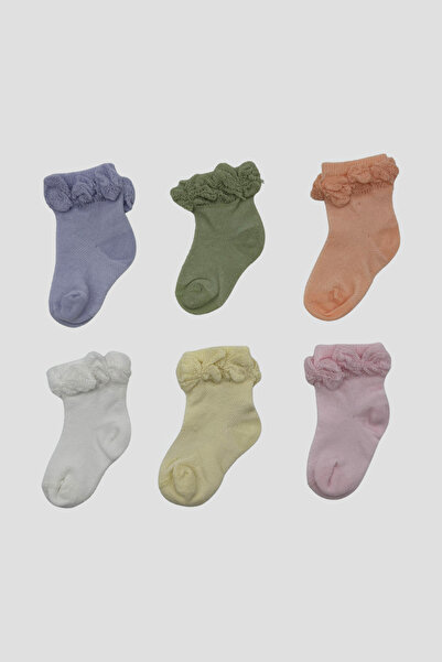 Defne Baby Newborn Baby Girl Frilly Premium Cotton Booties Socks Set