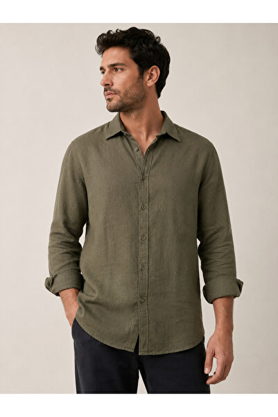 Evrano Linen Long Sleeve Linen Shirt with Long Sleeves