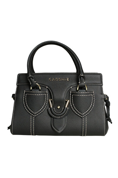 Platin Black Leather Women's Handbag