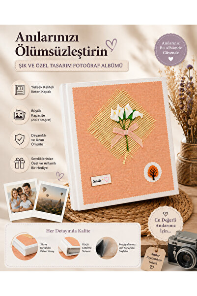 Kutulu 200'lük Fotoğraf Albümü - 10x15 Fotoğraflar İçin Özel Tasarım Albüm