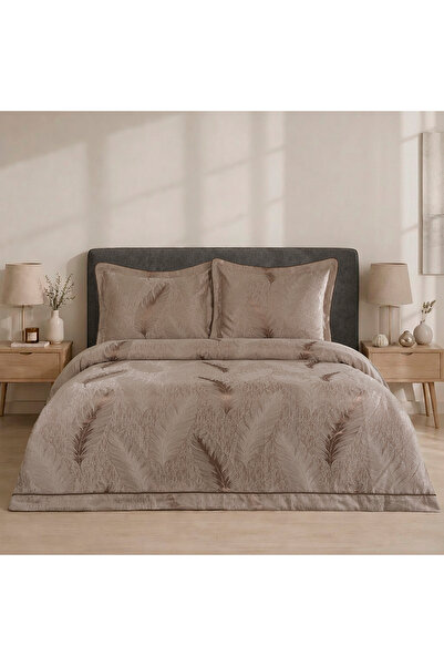 ALTINBAŞAK TEKSTİL Sienna double bedspread coffee (3 pieces) 240x260 coffee