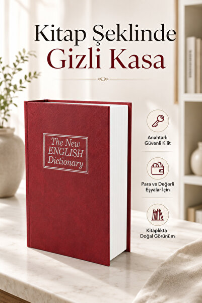 DİVAYS Kitap Şeklinde Gizli Kasa Anahtarlı Sözlük Para Kumbarası 1 Adet
