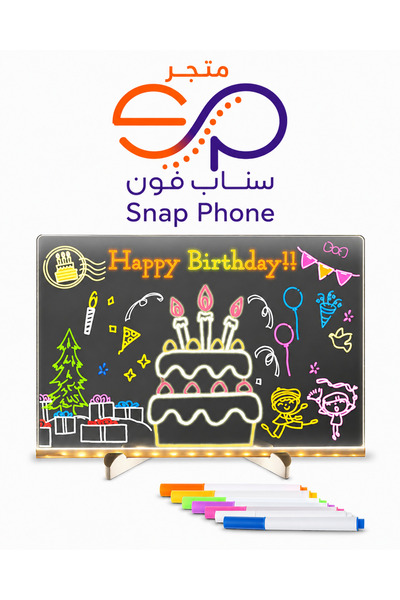 SP Colorful Acrylic Dry Erase Led Memo Board with 7 Pens and Holder, Light up...