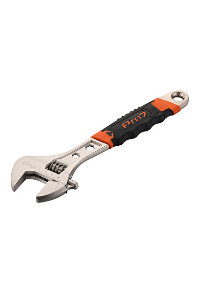 Lawazim Pro7 12inch Carbon Steel Adjustable Wrench, 35mm Jaw, Fiber Handle an...