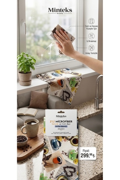 2Li Mikrofiber Cam ve Temizleme Bez