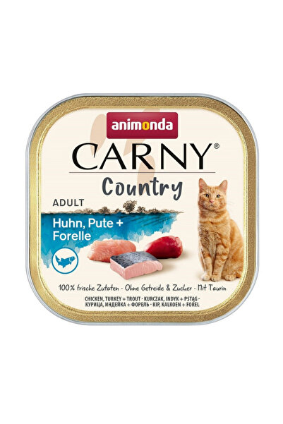 Animonda Carny Country Tavuklu, Hindili ve Alabalıklı Yetişkin Kedi Konserves...