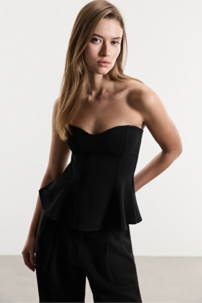 LEFTIES Peplum dikişli top
