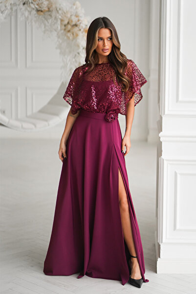 OEM Rochie Dama Eleganta Bicotone Bordo - Model 333-10