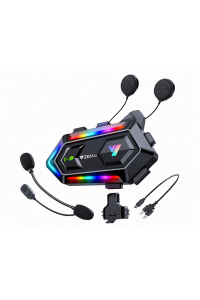 Blic Y20 Max Motosiklet Kask İntercom Bluetooth 5.3 IPX6 Su Geçirmez 300 Metr...