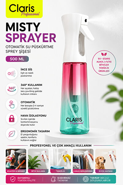 Clariss Claris Misty Sprayer 500 ml Otomatik Su Spreyi Kuaför Berber Suluk İn...