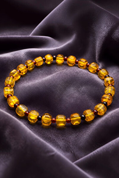 NBS Beautiful Naturel Stones Nazar Amber Bracelet Premium Quality 18 cm