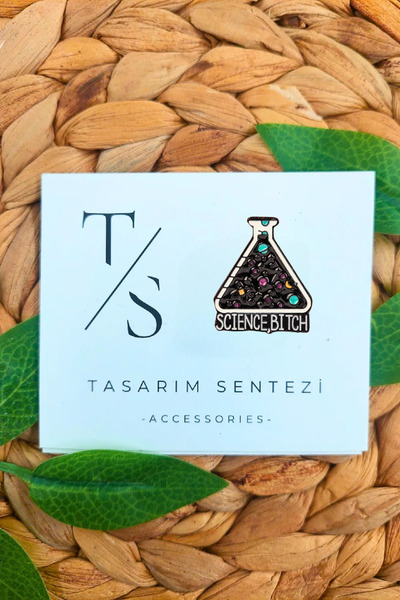 Tasarım Sentezi Rozet Metal Broş Bilim Kimya Deney Sisesi Tüpü Yaka Çanta Kıy...