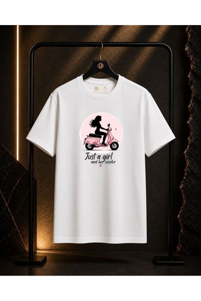 GOB Collection تي شيرت نسائي مطبوع عليه Motorcyclist للجنسين مصنوع من القطن ب...