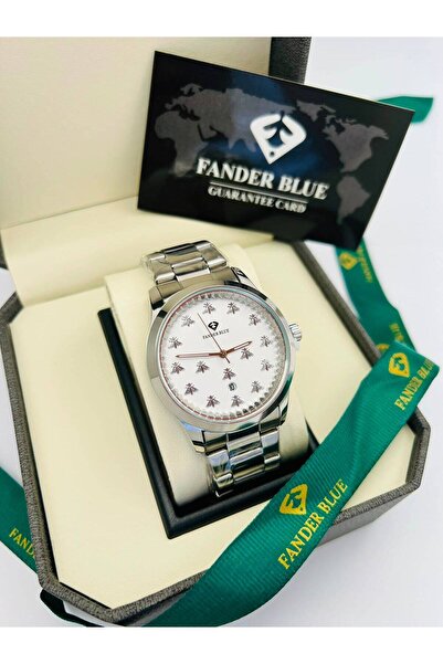 FANDER BLUE Fender Blue Beige Women's Silver Watch with White Dial