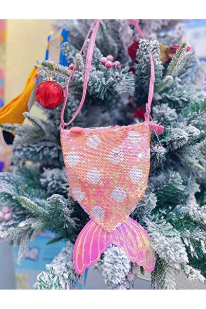Five Dream House Kids Pink Mermaid Sequin Shoulder Crossbody Bag, 25×21.5×8.5...