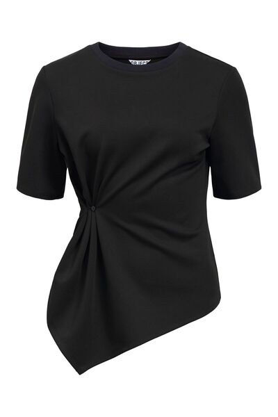 Object T-Shirt Asymmetrisches gerafftes